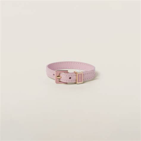 miu miu bracelet pink|Alabaster Pink Leather Bracelet .